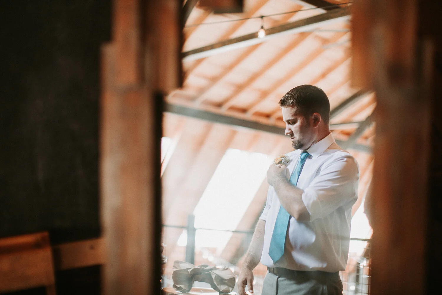 Mirror Portrait in Groomsmen Area