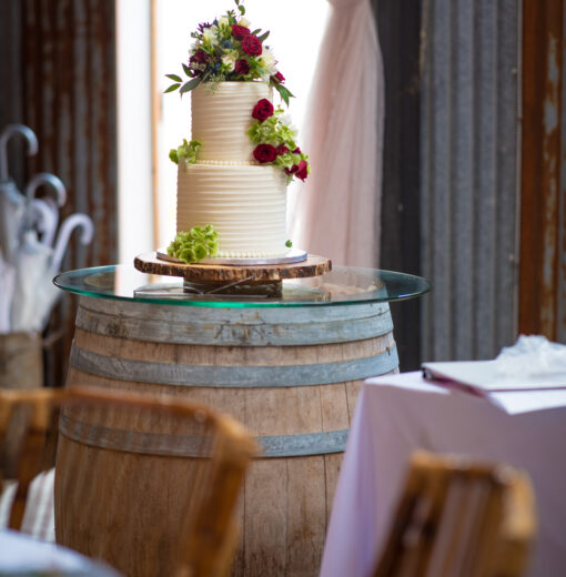 Cake on Vintage Barrel