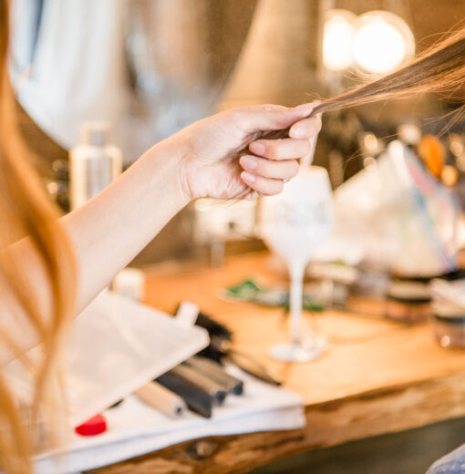 Hairstyling in Bridal Suite