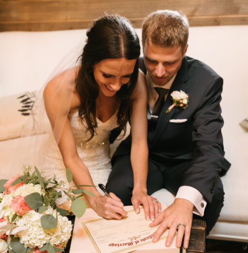 Marriage Certificate in Bridal Suite