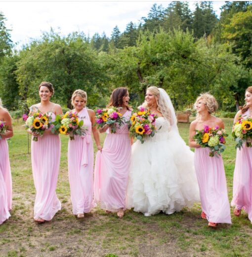 Wedding Party in Meadow